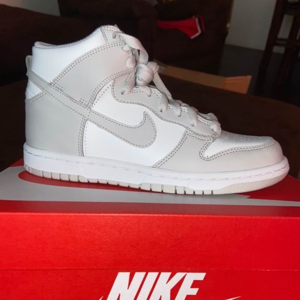 Gray & White high top Dunks